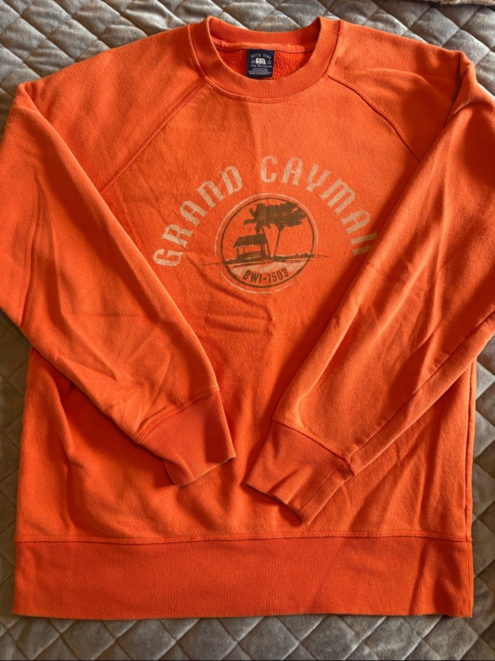 Grand Cayman Orange Crewneck Sweatshirt. Large. Super soft
